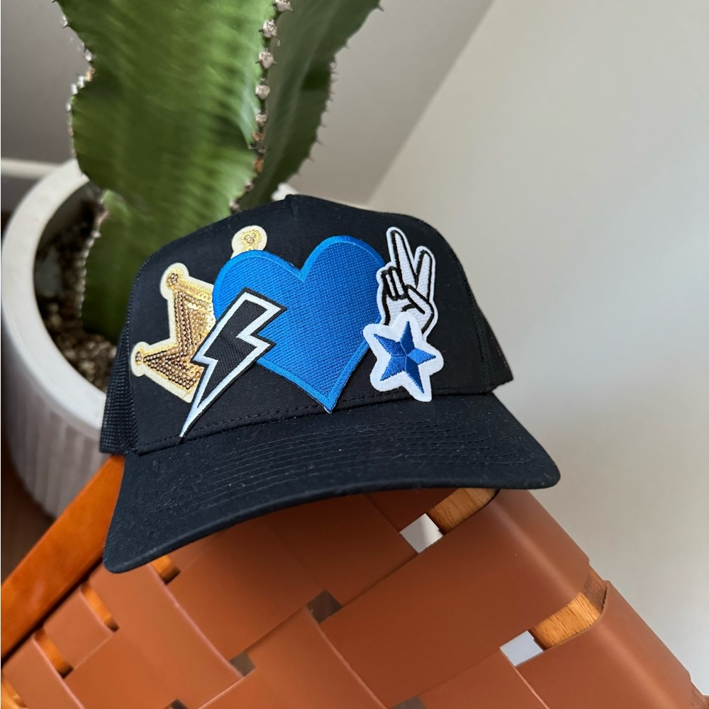 Custom Trucker Hat 💙👑 Queen of Love and Peace